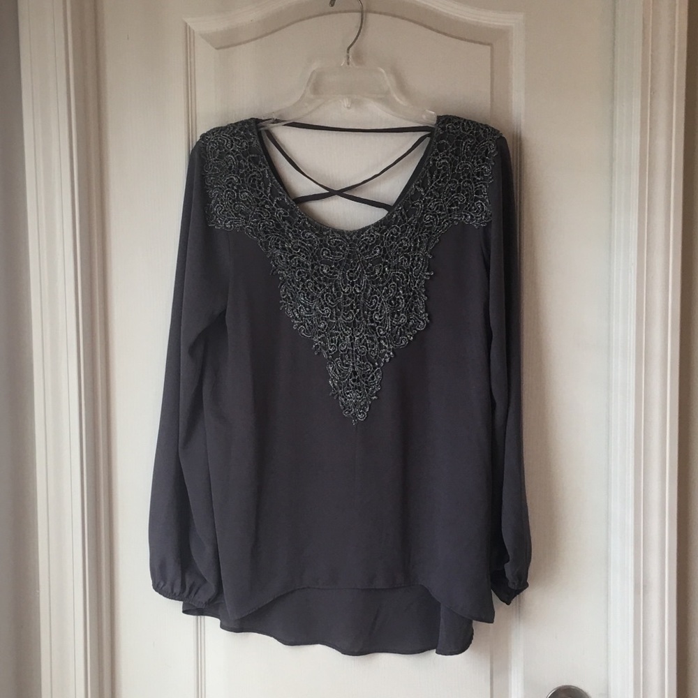 Grey long sleeve top